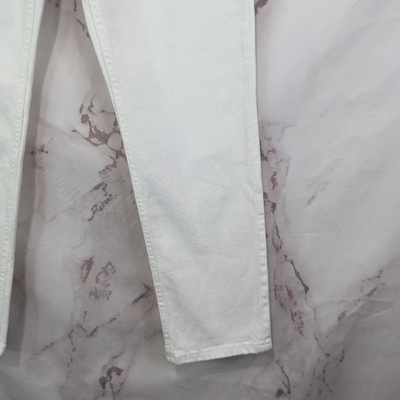 Everlane Jean The Cheeky Straight High Rise White Bone Ankle Crop Zip Denim - Picture 5 of 12